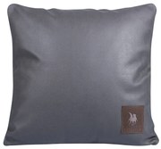 Διακοσμητικό Μαξιλάρι Polyester Leather Like Διθέσιος 42x42εκ. Premium 3927 Γκρι Greenwich Polo Club