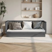 Καναπές Κρεβάτι Γκρι 90 x 200 εκ. από Μασίφ Ξύλο Πεύκου - Γκρι