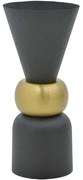 Βάζο Decorasie 287-000003 Φ28x65cm Black-Gold Inart Μέταλλο