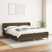 Κρεβάτι Boxspring με Στρώμα Σκούρο Καφέ 160x200 εκ Υφασμάτινο - Καφέ