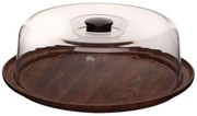 Τουρτιέρα Με Καπάκι 10286 23x10cm Clear-Brown Evelin Polystyrene