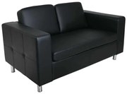 Καναπές 2 Θέσεων Alamo PU Μαύρο 145x85x82cm