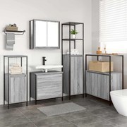 vidaXL Σετ Επίπλων Μπάνιου με ράφι 5 pcs Γκρι 76.5 x 35 x 95 εκ