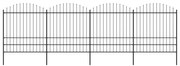 vidaXL Κάγκελα Περίφραξης με Λόγχες Μαύρα (1,75-2) x 6,8 μ. Ατσάλινα