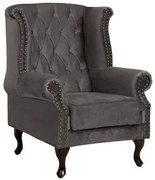 Πολυθρόνα-Μπερζέρα Grey T.Chesterfield Polina 83x75x107Yεκ.HM0053.10 Βελούδο