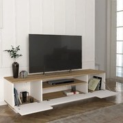 Έπιπλο τηλεόρασης Fedya Megapap χρώμα λευκό - sapphire oak 180x45x44,6εκ.