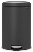 Κάδος απορριμμάτων με πεντάλ Brabantia NewIcon 649747, 20 l, Ομαλό κλείσιμο, Αντιολισθητική βάση, Ορυκτή επίστρωση, Σκούρο γκρι