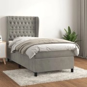 ΚΡΕΒΑΤΙ BOXSPRING ΜΕ ΣΤΡΩΜΑ ΑΝΟΙΧΤΟ ΓΚΡΙ 90X200 ΕΚ. ΒΕΛΟΥΔΙΝΟ 3129369