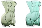 Βάζο Home ESPRIT Μπλε Πράσινο Κρυστάλλινο 18 x 17 x 28 cm (x2)