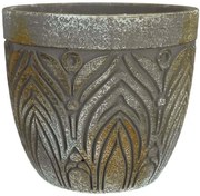 Κασπώ Ανάγλυφα Φυτά 06-20009 Φ16,5x16cm Brown Marhome Κεραμικό