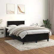 Κρεβάτι Boxspring με Στρώμα Μαύρο 120 x 200 εκ. Βελούδινο