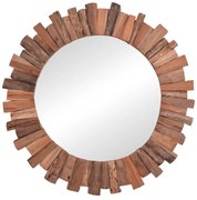 Καθρέπτης Rounder teak ξύλο σε φυσική απόχρωση Φ100x5εκ Υλικό: TEAK WOOD 338-000009