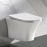 Bianco Ceramica Delia Rimless 49 Λεκάνη Κρεμαστή Λευκή Με Slim Soft Close Κάλυμα 49 εκ.