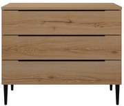 Lucian συρταριέρα με 3 συρτάρια 95x45x78εκ. Helvezia Oak