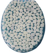 ΚΑΠΑΚΙ WC WHITE PEBBLES 36(φ)x43(μ) ΜΠΛΕ San Lorentzo 8039