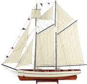 Ξύλινο Καράβι Ιστιοφόρο Cutty Sark 50x9,5xH45cm,Χρώμα Λευκό-Καφέ 31094