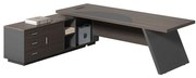 Γραφείο Master Αριστερή Γωνία ΕΟ925,L 180x90x75/180x50x62cm Anthracite-Walnut