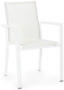 Καρέκλα Εξωτερικού Χώρου Konnor Μεταλλική Λευκή 56,2x60x88εκ. (>10) - Λευκό