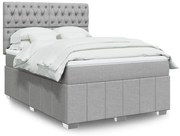 ΚΡΕΒΑΤΙ BOXSPRING ΜΕ ΣΤΡΩΜΑ ΑΝΟΙΧΤΟ ΓΚΡΙ 140X190 ΕΚ. ΥΦΑΣΜΑΤΙΝΟ 3293970