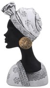 Διακοσμητική Φιγούρα African Lady 374-124-085 16x7x27cm White-Black Πολυρεσίνη