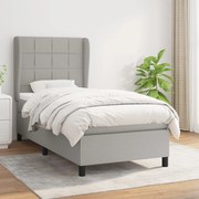 vidaXL Κρεβάτι Boxspring με Στρώμα Ανοιχτό Γκρι 80x200 εκ. Υφασμάτινο