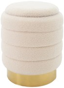 Σκαμπό-Μπαούλο Dazzle Pakoworld Μπουκλέ Cream-Χρυσό Φ36X44 εκ 257-000014 Pakoworld-257-000014-Γκρι 257-000014