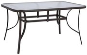 ΤΡΑΠΕΖΙ BRUNO 150X90Χ72Υεκ. ΚΑΦΕ ΜΕΤΑΛΛΙΚΟ ΜΕ ΓΥΑΛΙΝΗ ΕΠΙΦΑΝΕΙΑ HM5145.02