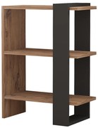 Βιβλιοθήκη Maverick pakoworld σε sonoma-ανθρακί απόχρωση 51,8x25x70εκ (1 τεμάχια)