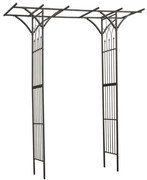 Nature Αψίδα Κήπου Μαύρη 114 x 66 x 232 εκ. Μεταλλική