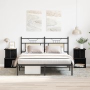 vidaXL Κομοδίνα 2 τεμ Μαύρη Δρυς 35x35x55 εκ Κατασκευασμένο ξύλο