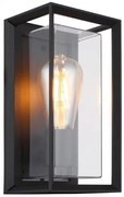 Απλίκα Φωτιστικό Τοίχου 1xΕ27 Αλουμίνιο IP44 Globo Lighting 31982S Μαύρο