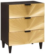 vidaXL Κομοδίνο με συρτάρι Μαύρο και Χρυσό 50 x 33 x 60 εκ