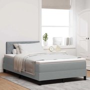 vidaXL Κρεβάτι box spring με στρώμα Ανοιχτό γκρι 120 x 190 cm ύφασμα