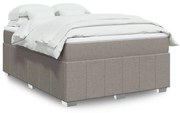 Κρεβάτι Boxspring με Στρώμα Taupe 140x190 εκ. Υφασμάτινο - Μπεζ-Γκρι