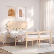 vidaXL Κρεβάτι Ηλικιωμένου με Κεφαλάρι από Μασίφ Ξύλο Small Double