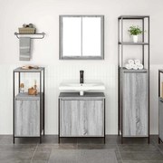 vidaXL Σετ Επίπλων Μπάνιου με ράφι 3 pcs Γκρι σονόμα και Μαύρο