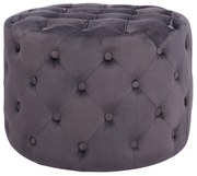 ΣΚΑΜΠΟ KASSIE  ΓΚΡΙ ΒΕΛΟΥΔΟ ΤΥΠΟΥ CHESTERFIELD HM8406.01 Φ60x43Υ εκ. - HM8406.01