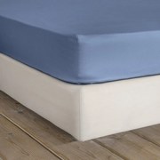 Σεντόνι Superior Satin Με Λάστιχο Shadow Blue Nima Υπέρδιπλo 165x240cm 100% Cotton Satin