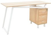 Γραφείο εργασίας με συρτάρια Prosper pakoworld μελαμίνης φυσικό-λευκό 140x60x76εκ