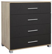 ΣΥΡΤΑΡΙΕΡΑ ΜΕΛΑΜΙΝΗΣ BRIANA HM2204.04 ME 4 ΣΥΡΤΑΡΙΑ SONAMA-ΓΚΡΙ 75x40x83Υ εκ. - 0520965 - HM2204.04