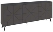 Μπουφές Dune pakoworld σε ανθρακί απόχρωση 181x35x77.4εκ