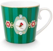 ΜΕΓΑΛΗ ΚΟΥΠΑ 250ml PIP STUDIO - LOVE BIRDS MEDALLION STRIPES EMERALD-GREEN