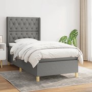 ΚΡΕΒΑΤΙ BOXSPRING ΜΕ ΣΤΡΩΜΑ ΣΚΟΥΡΟ ΓΚΡΙ 80X200 ΕΚ. ΥΦΑΣΜΑΤΙΝΟ 3132186