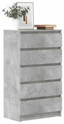 vidaXL Συρταριέρα Γκρι Σκυροδέματος 60x36x103 εκ. Επεξεργασμένο Ξύλο