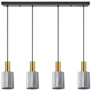 Φωτιστικό Οροφής SE21-GM-4-4BL-GL1 ADEPT TUBE Gold Matt Pendant Smoked Glass+ - 51W - 100W - 77-8580