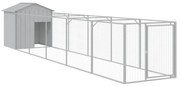 vidaXL Σπιτάκι Σκύλου με Οροφή Αν. Γκρι 117x609x123εκ. Γαλβαν. Χάλυβας