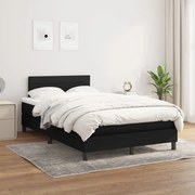 vidaXL Κρεβάτι Boxspring με Στρώμα Μαύρο 120x200 εκ. Υφασμάτινο