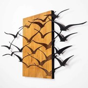 Διακοσμητικό Τοίχου 899SKL2293 140x70cm Black-Walnut Wallity Metal,Wood