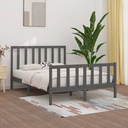 Πλαίσιο Κρεβατιού Γκρι 150 x 200 εκ. Μασίφ Ξύλο King Size 3106840
