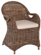 Πολυθρόνα Keyla HM9536 Με Μαξιλάρι 63x65x87cm Rattan Brown-Ecru